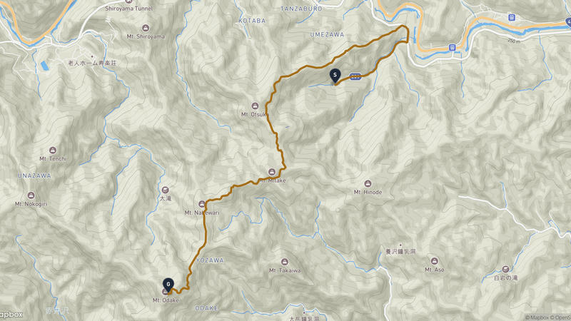 青梅市至大岳山 登山路線