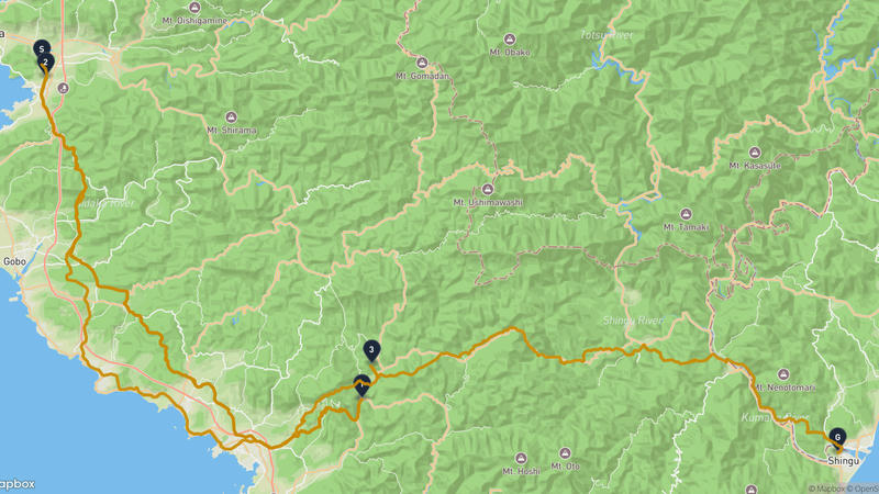 Yuasa to Kumano Hayatama Taisha Hiking Route