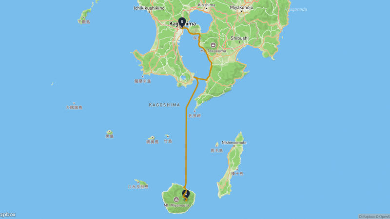 Kagoshima City Museum of Art to Yakushima Hiking Route
