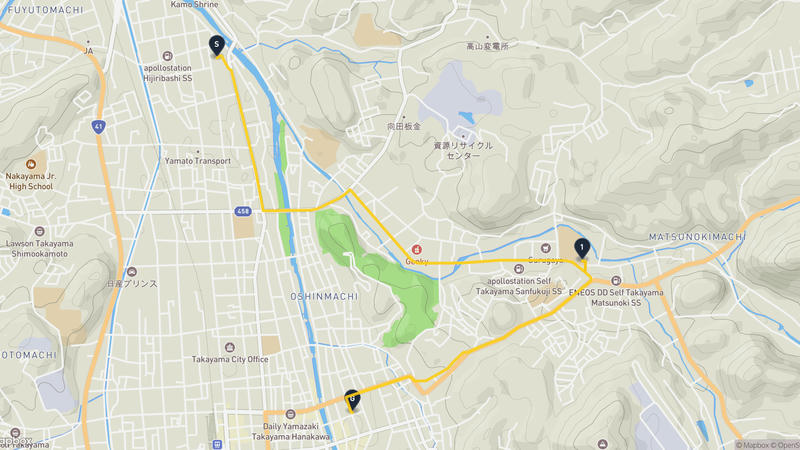 高山市至高山城 登山路線