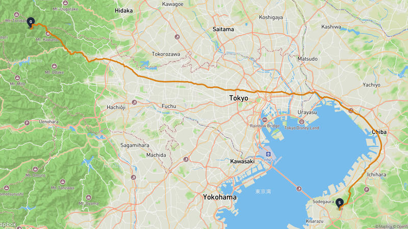 袖ケ浦市〜奥多摩町 ハイキングルート