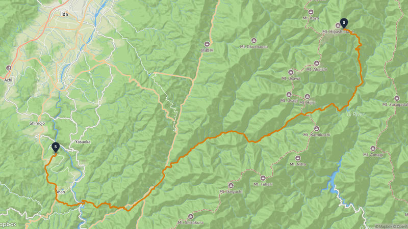 Anan to Arakawa take Hiking Route