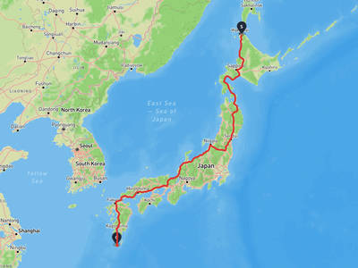 稚内市 → 屋久島町