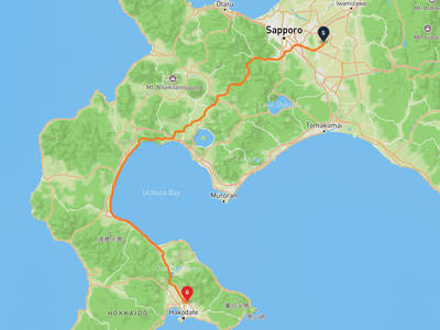 南幌町 → 函館市