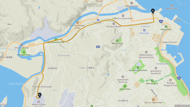 Abashiri 사이클링 루트
