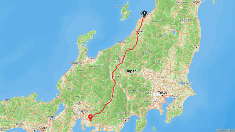 新潟県立自然科学館〜岡崎城 ハイキングルート