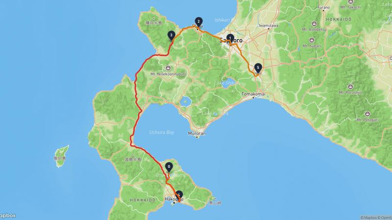 千歳市至大沼國定公園 驾车路线
