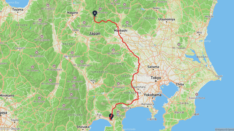 伊豆國分寺至草津溫泉 駕車路線