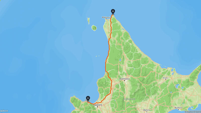 Otaru Canal to Cape Sōya Cycling Route