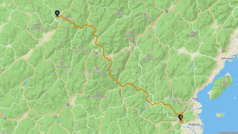 岩國城至津和野城 登山路線