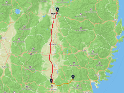 盛岡市 → 一関市