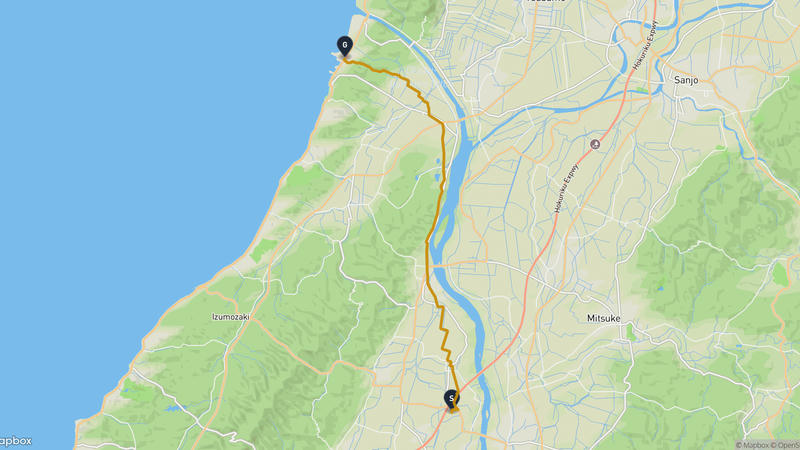 Niigata Prefectural Museum of Modern Art to Nagaoka Hiking Route
