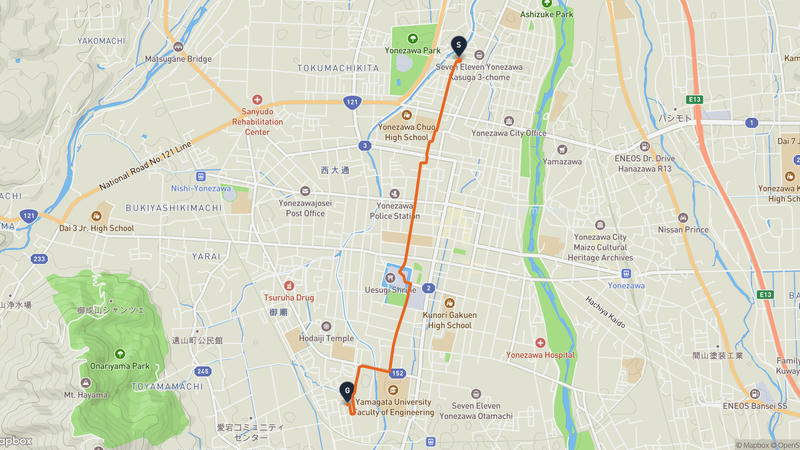 米沢城 ハイキングルート
