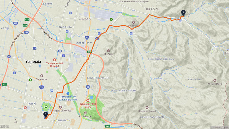 เส้นทางเดินป่า Yamagata Castle-Yama-dera Temple