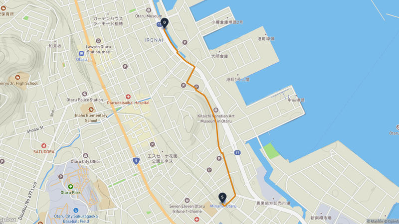 住吉神社〜小樽運河 ハイキングルート