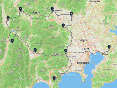 山中城 → 佐倉城