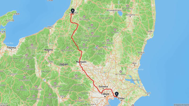 Narashino to Niigata Prefectural Museum of Modern Art Drive