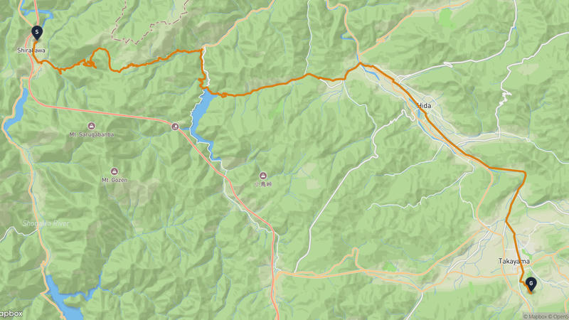 白川村〜高山城 サイクリングルート