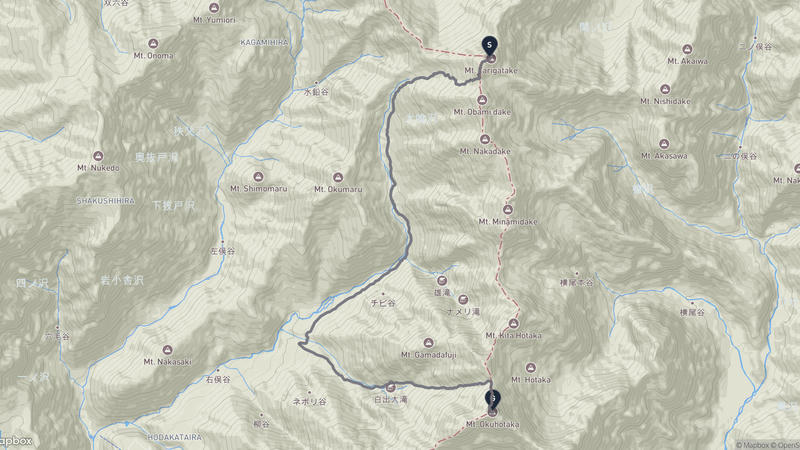 Mount Yari to Mount Hotakadake Hiking Route