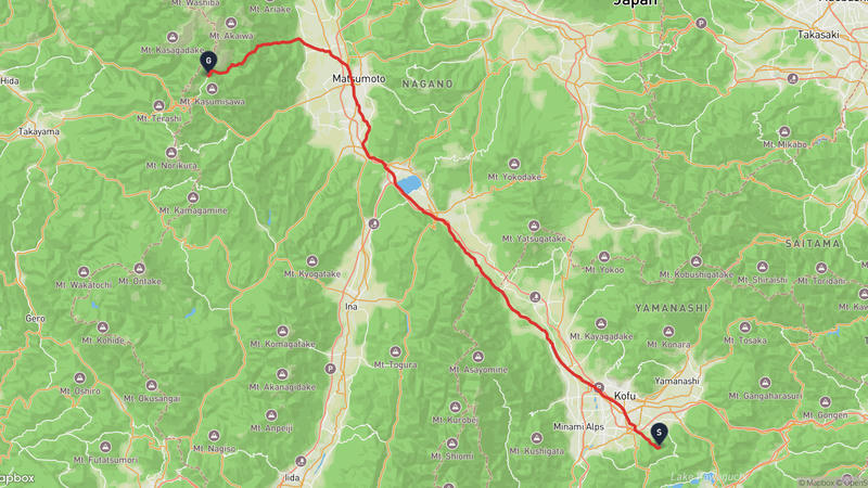笛吹市至上高地 登山路線