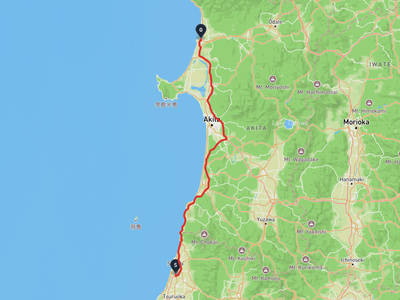 酒田市 → 能代市