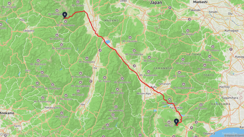 御殿場市至上高地 登山路線