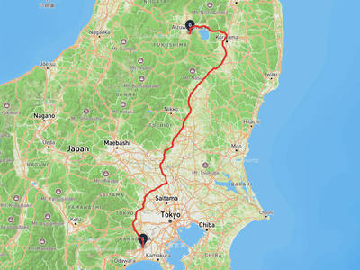 厚木市 → 會津若松城