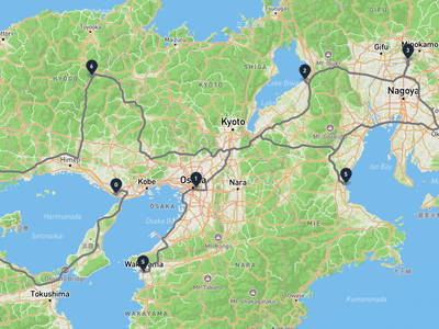 和歌山城 → 明石城