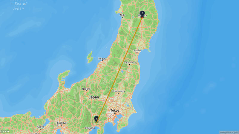 富士市至盛岡城 駕車路線
