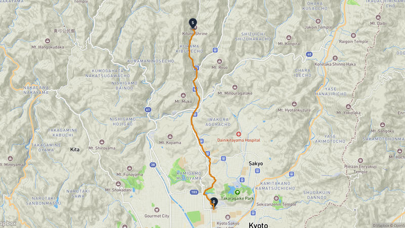 Kifune Shrine to Kyoto Botanical Gardens Hiking Route