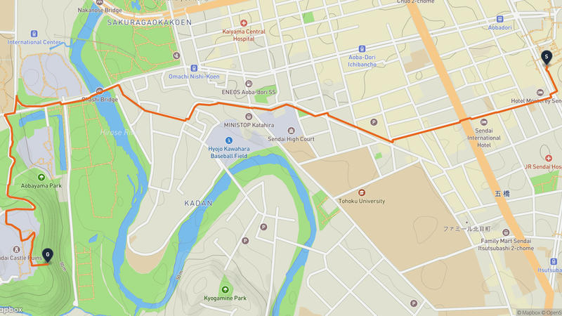 勾當台公園至仙台城 徒步路线