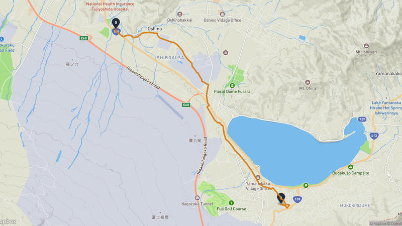 Lake Yamanaka to Oshino Hiking Route