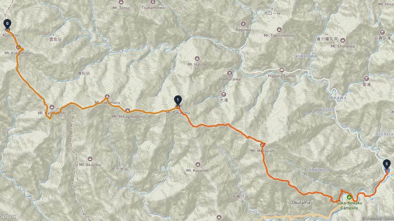 奥多摩町至雲取山 登山路線