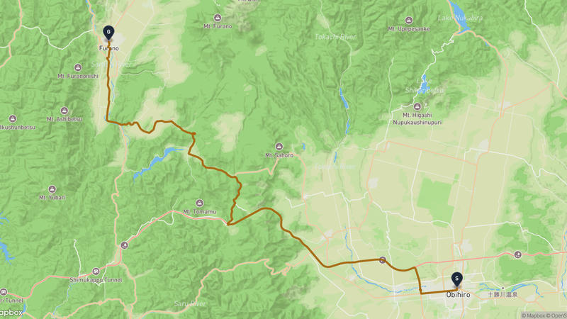 เส้นทางขับรถ Obihiro-Furano