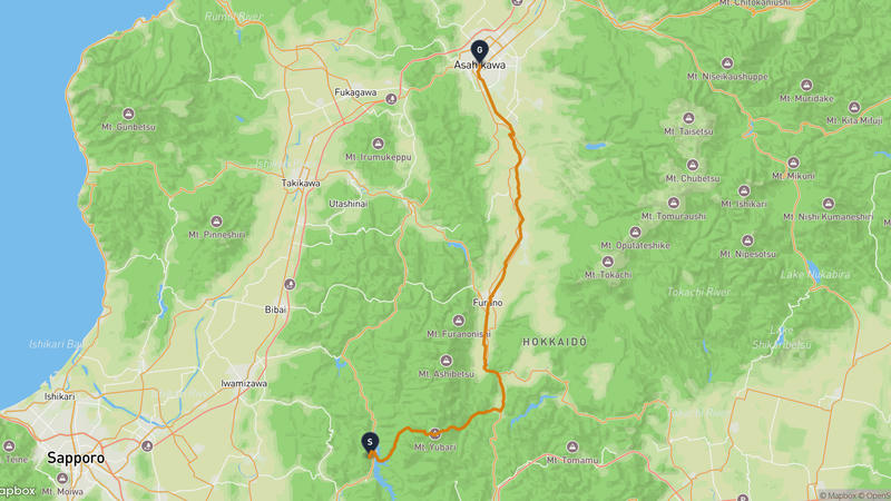 Yubari to Tokiwa Park Hiking Route