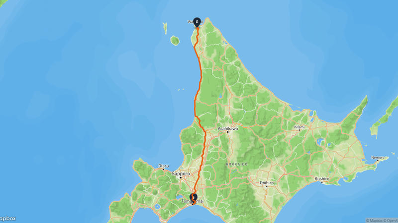 เส้นทางจักรยาน Tomakomai-Wakkanai