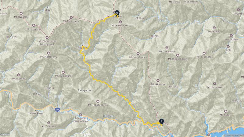 Tabayama to Mount Kumotori Hiking Route