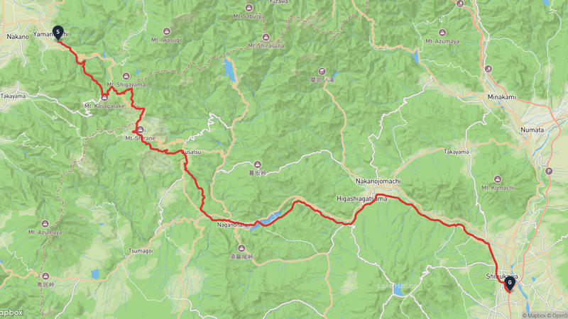 Yamanochi to Shibukawa Hiking Route