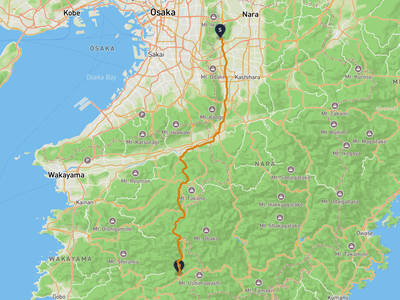 平群町 → 田辺市