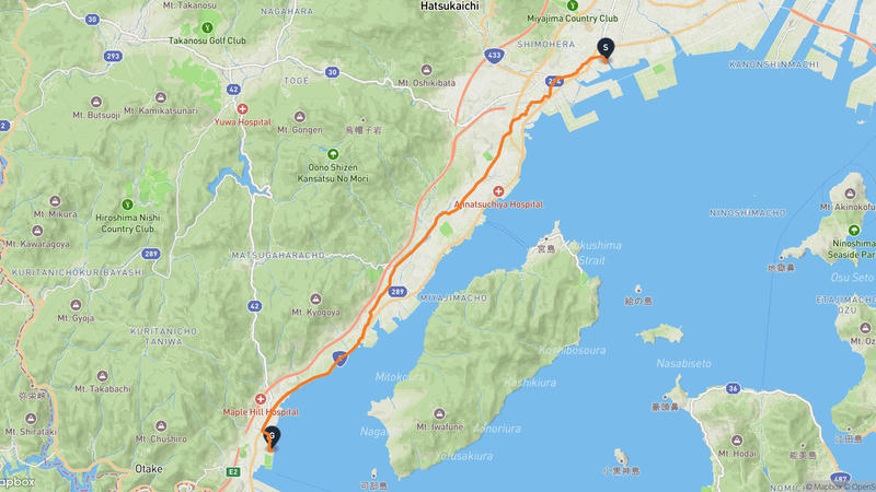 広島市佐伯区至下濑美术馆 騎行路線