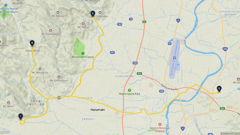 เส้นทางขับรถ Hanamaki