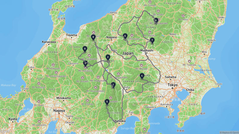 光岳〜黒部五郎岳 ドライブルート