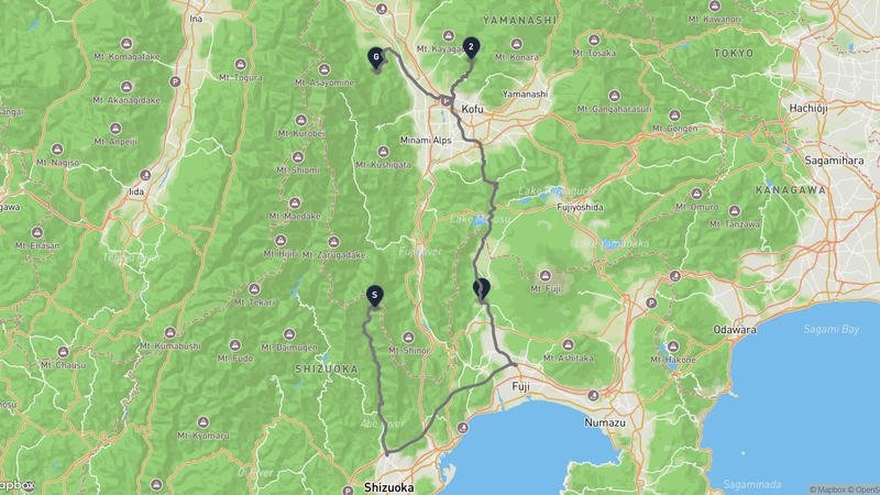 เส้นทางขับรถ Aoi Ward, Shizuoka-Nirasaki