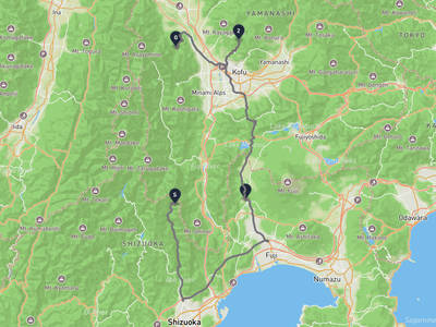 静岡市葵区 → 韮崎市