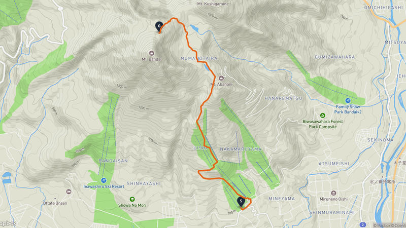 Inawashiro to Mount Bandai Hiking Route