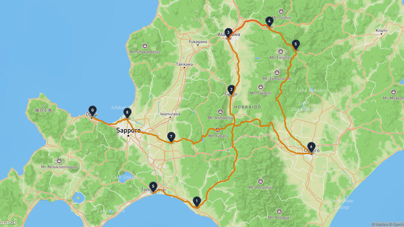 Tomakomai to Otaru Canal Hiking Route