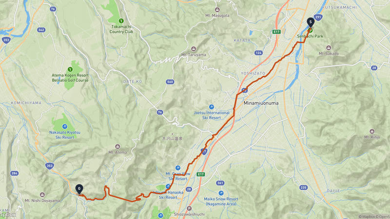 坂戶城至十日町市 徒步路线