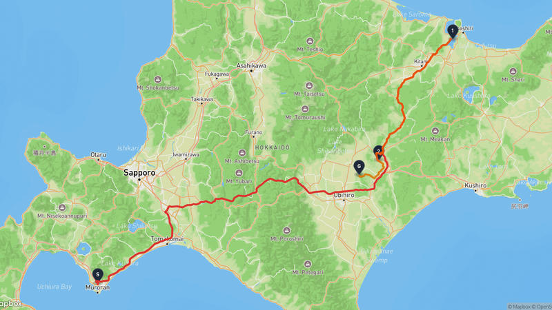 เส้นทางขับรถ Muroran-Shihoro