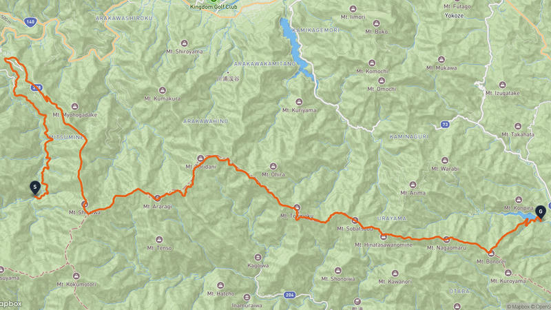 Chichibu to Hanno Hiking Route