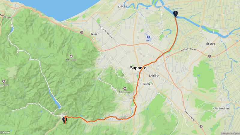 定山渓温泉〜豊平川 サイクリングルート